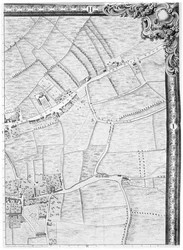 Mapa Mile End i Stepney Green, Londyn, 1746